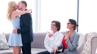 Blowjobs, Thighs Open, Panty-less Wives Fornicate with Juvenile Step-Kin: Swap-wife Sodomy