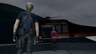 Leon gets served Asian booty and huge tits on a plane, wardrobe disaster ensues