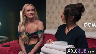 Lesbian lovefest between lustful Khloe and Ella unfolds with titillation and tender touches