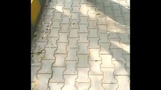Juicy booty busted loose in broad daylight