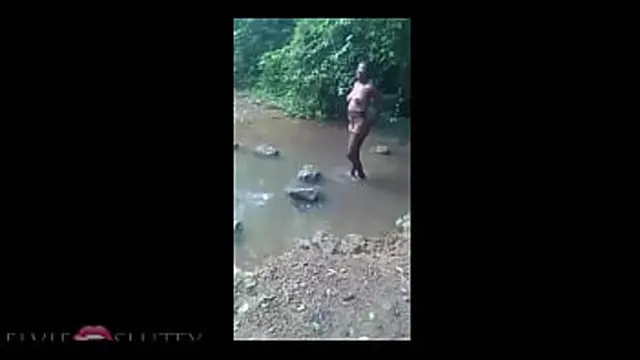 African girl bathing in the river &mdash;  stranger sex scene—Part