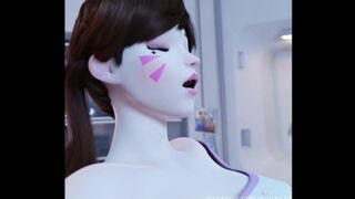 D.va satisfies her admirer in cowgirl position