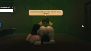 Alluring amateur MILFS get ravaged by gigantic BBCs in Roblox threeway