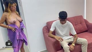 Slutty blonde Latina gets busted for doggy anal👌 fun w/ newbie while hubby's MIA