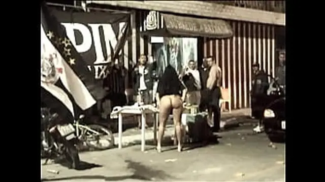 Go Corinthians!!! Naked in the street &mdash;  surrounded by fans &mdash;  wild and exposed 