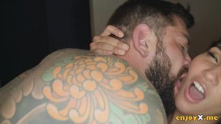 Hot Brunette LickingDick & Swallowing Cum On Face
