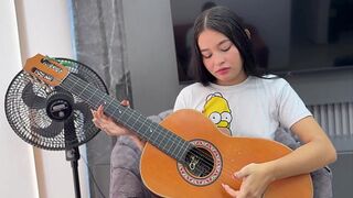 I help my little stepsister with her music lessons and end up fucking her hard until I cum.