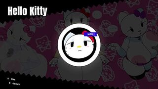 Hello Kitty tries out a large dildo