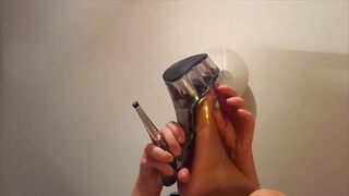 Busty Amateur MILF Tease  Bikini tops and Blowjobs in the Bedroom  Britney Swallows in Stripper Heels