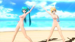 Hatsune Miku & Rin Summer Idol Project diva Nude Mod Full Nude