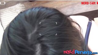 Big boobs hottie Danielle Darlow sucks rock hard nerd cock