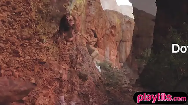 Petite Russian MILF unveils her naked curves and big blonde tits