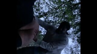 Sexy BBW creampied on a late night walk
