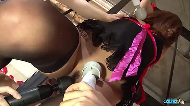 She was in a cell and these dudes used a sex toy to satisfy her