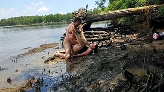Thick wife fucked in the mud on a nature walk - Becky Tailorxxx