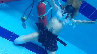 Ashlee Rose school skirt underwater scuba 746 Release week49