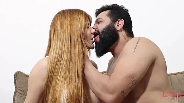 Anal queen redhead gives a deepthroat blowjob before getting pounded hard