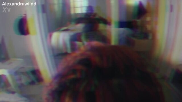 Curly-haired amateur goddess bounces on toy while getting face-hammered