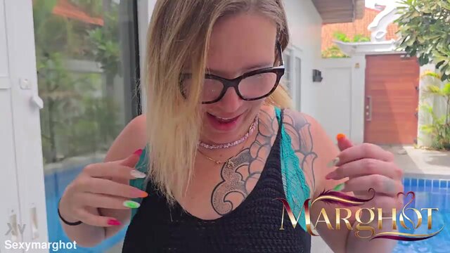 Tattooed EXPERIENCED LADY devours boyfriend's member, gets hammered and squirts wildly