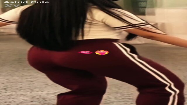 Petite and sassy Latina stepsister shows off her enormous booty in a short